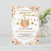 Invitation Fall Unicorn Citrouille Girl Anniversaire Invitati (Debout devant)