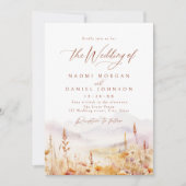 Invitation Fall Watercolor Wildflower Mountain Rustic Wedding (Devant)