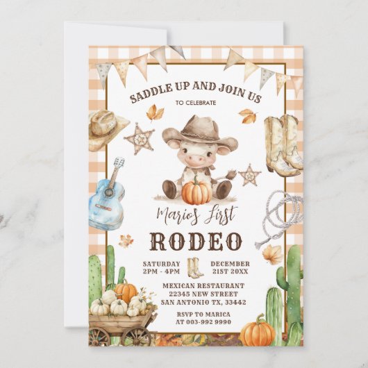Invitation Fall Wild West Mon premier Rodeo Cowboy Anniversai (Devant)