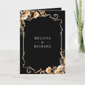 Invitation Fall Wildflower Crest Black QR Code Wedding (Devant)