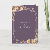 Invitation Fall Wildflower Crest Dusty Purple QR Code Wedding (Devant)