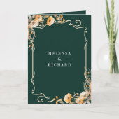 Invitation Fall Wildflower Crest Emerald QR Code Wedding (Devant)