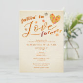 Invitation Fallin' dans Love Forever Rustic Fall Fête des mar (Debout devant)