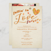 Invitation Fallin' dans Love Forever Rustic Fall Fête des mar (Devant / Derrière)