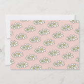 Invitation Falling Daisies Floral Pink Photo 1er anniversaire (Dos)