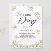 Invitation Falling Daisies White Floral Baby shower par la po (Devant)