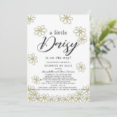 Invitation Falling Daisies White Floral Baby shower par la po (Debout devant)