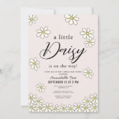 Invitation Falling Daisys Floral Pink Baby shower virtuel (Devant)