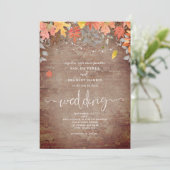 Invitation Falling Feuille Brick String Lights Mariage d'auto (Debout devant)