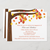 Invitation Falling Feuille Engagement Party (Devant / Derrière)