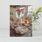 Invitation Falling Florals Autumn Baby Sprinkle, Dusty Rose (Debout devant)