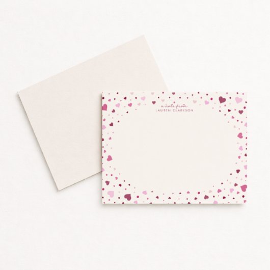 Invitation Falling Hearts Stationery Note Card