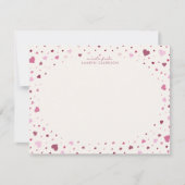 Invitation Falling Hearts Stationery Note Card (Devant)