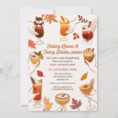 Invitation Falling Leaves & Fancy Drinks Please Cocktail d'au (Devant)