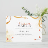 Invitation Falling Melody Poetic Aquarelle Mariage Floral (Debout devant)