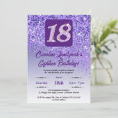 Invitation Falling Purple Parties scintillant 18th Birthday P (Debout devant)
