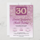 Invitation Falling Rose Gold Parties scintillant 30th Birthda (Devant)
