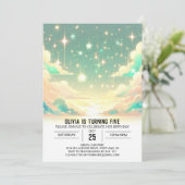 Invitation Falling Stars Modern Celestin Digital Anniversaire (Debout devant)