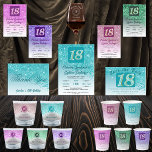 Invitation Falling Turquoise Blue Parties scintillant 18th Bi<br><div class="desc">Parties scintillant Bleue Turquoise Glamour avec dégradé turquoise et étoiles brillantes.</div>