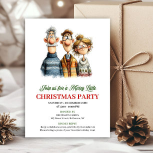 Invitation Famille aquarelle fantaisiste Noël éditable 