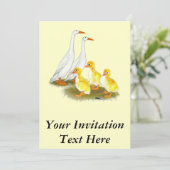 Invitation Famille blanche de canard de coureur (Debout devant)