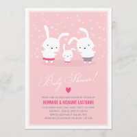 Famille Bunny mignonne Couples roses Baby shower f