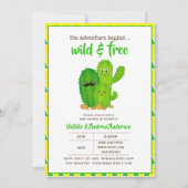 Invitation Famille Cactus sauvage et libre Moderne Jaune Vert (Devant)