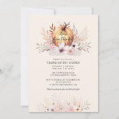Invitation Famille citrouille Floral Thanksgiving (Devant)