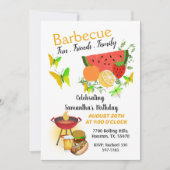 Invitation Famille d'amis d'été Anniversaire Barbecue (Devant)