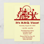 Invitation Famille de barbecue de cuisinier à un rouge et à (Devant / Derrière)