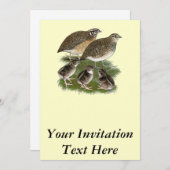 Invitation Famille de cailles de Coturnix (Devant / Derrière)