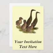 Invitation Famille de canards coureurs de chocolat (Devant / Derrière)