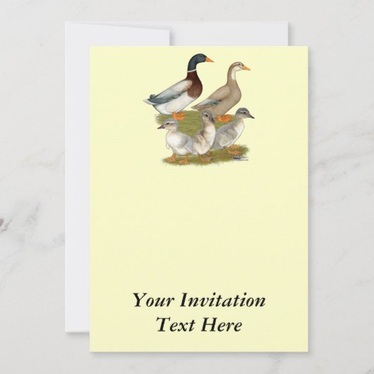 Invitation Famille de canards de Saxe (Devant)