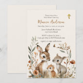 Invitation Famille de cerfs Boho Pampas Baby shower orthodoxe (Devant / Derrière)