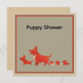 Invitation Famille de Chiens de Corgi (Devant / Derrière)