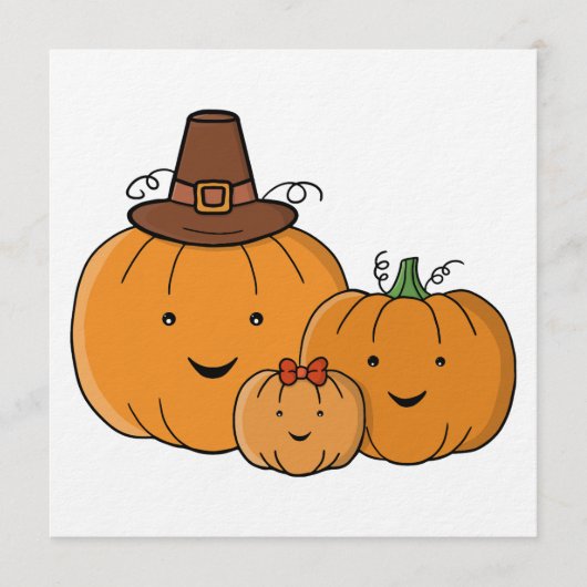 Invitation Famille de citrouilles (Devant)