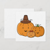 Invitation Famille de citrouilles (Devant / Derrière)