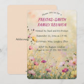 Invitation Famille de Fleurs Sauvages Éditable Réunion de Fam (Devant / Derrière)