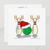 Invitation famille de Noël bowling père noël Noël (Devant / Derrière)