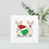 Invitation famille de Noël bowling père noël Noël (Debout devant)