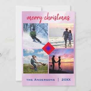 Invitation Famille de Noël Sucre de canne photo Coeur