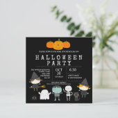 Invitation Famille de plaisir mignon moderne Fête d'Halloween (Debout devant)