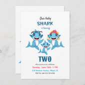 Invitation Famille de requins (Devant / Derrière)