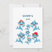 Invitation Famille de requins (Dos)