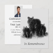 Invitation Famille d'ours d'ours d'animal Memorial personnali (Devant / Derrière)