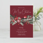 Invitation Famille élégante ou bureau fête de Noël (Debout devant)