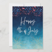 Invitation Famille et feux d'artifice 4 juillet célébration (Dos)