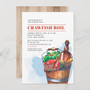 Invitation Famille Été Crawfish Seafood Boisson Party