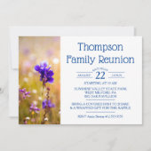 Invitation Famille Fleurs sauvages bleus (Devant)