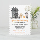 Invitation Famille Hantée House Maman Et Amis Fête D'Hallowee (Debout devant)